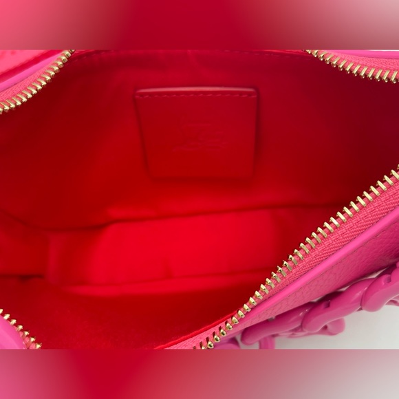 ❌SOLD❌$1490 NEW NWT Christian Louboutin Calfskin Loubi la Mini Pink Shoulder Bag - Picture 12 of 16